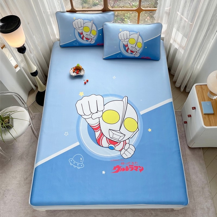 91家纺网 家纺一手货源 找家纺 蘭菲家纺 2025新款冰丝奥特曼凉席套件 冠军