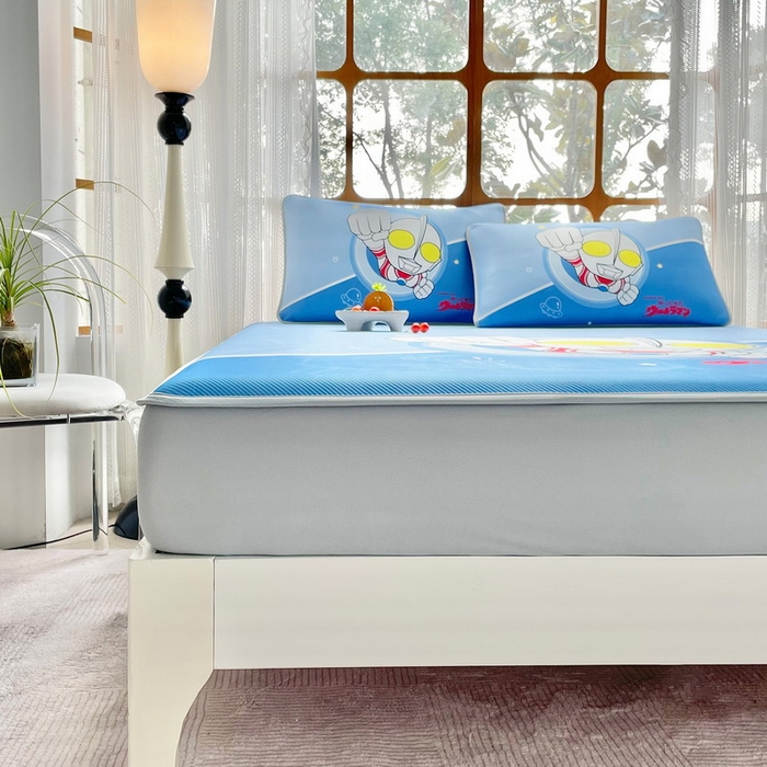 91家纺网 家纺一手货源 找家纺 蘭菲家纺 2025新款冰丝奥特曼凉席套件 冠军