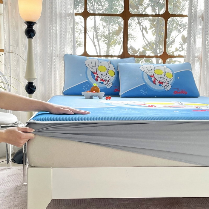 91家纺网 家纺一手货源 找家纺 蘭菲家纺 2025新款冰丝奥特曼凉席套件 冠军