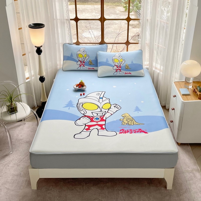 91家纺网 家纺一手货源 找家纺 蘭菲家纺 2025新款冰丝奥特曼凉席套件 归来