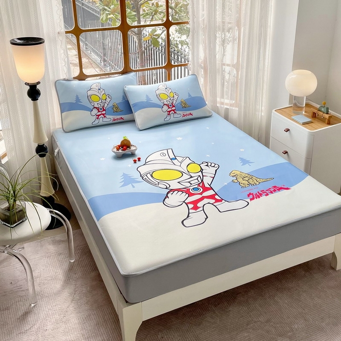 91家纺网 家纺一手货源 找家纺 蘭菲家纺 2025新款冰丝奥特曼凉席套件 归来