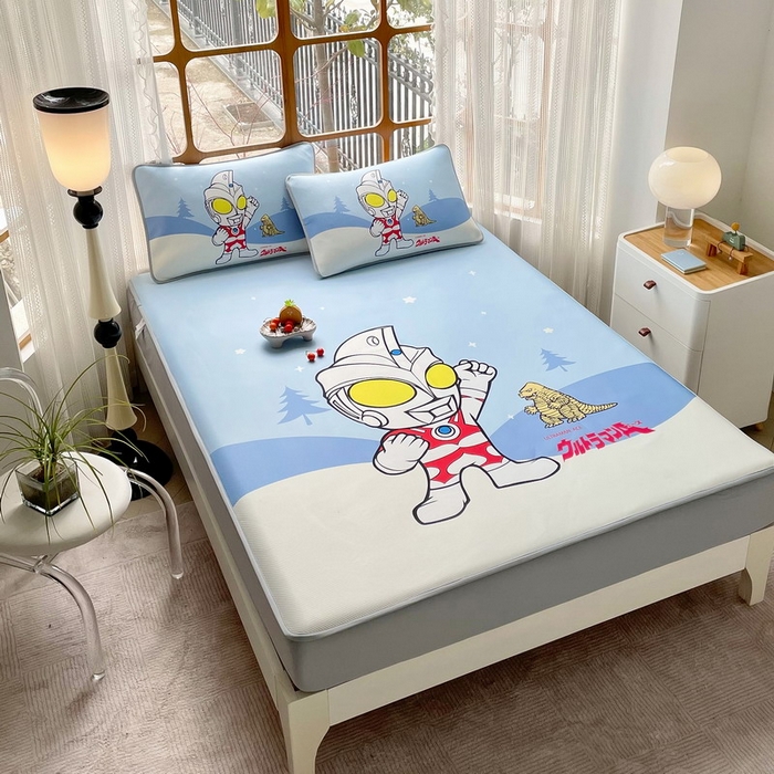 91家纺网 家纺一手货源 找家纺 蘭菲家纺 2025新款冰丝奥特曼凉席套件 归来