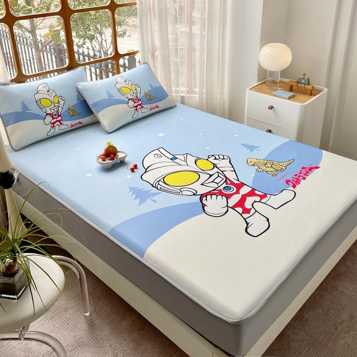 91家纺网 家纺一手货源 找家纺 蘭菲家纺 2025新款冰丝奥特曼凉席套件 归来