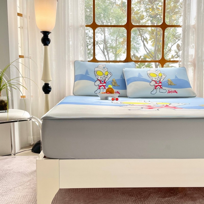 91家纺网 家纺一手货源 找家纺 蘭菲家纺 2025新款冰丝奥特曼凉席套件 归来