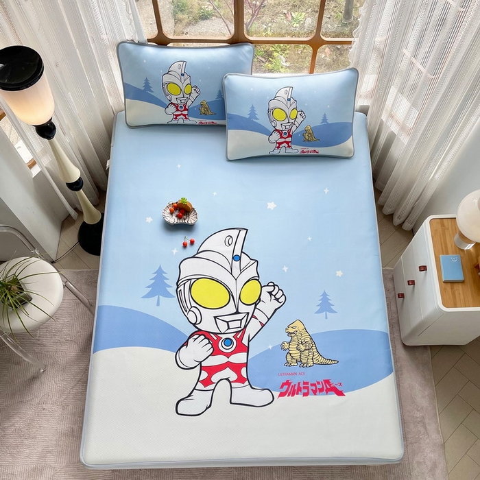 91家纺网 家纺一手货源 找家纺 蘭菲家纺 2025新款冰丝奥特曼凉席套件 归来