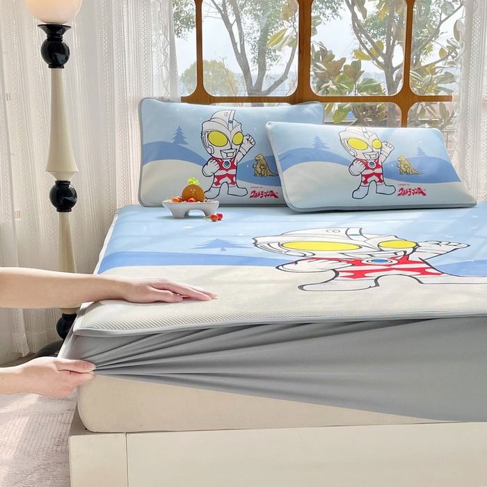 91家纺网 家纺一手货源 找家纺 蘭菲家纺 2025新款冰丝奥特曼凉席套件 归来