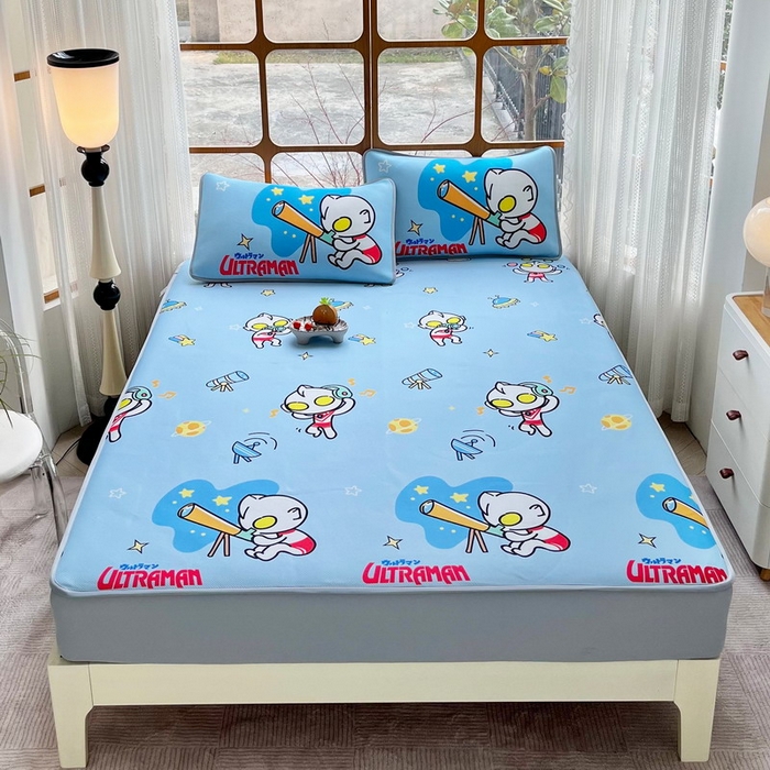 91家纺网 家纺一手货源 找家纺 蘭菲家纺 2025新款冰丝奥特曼凉席套件 科学家