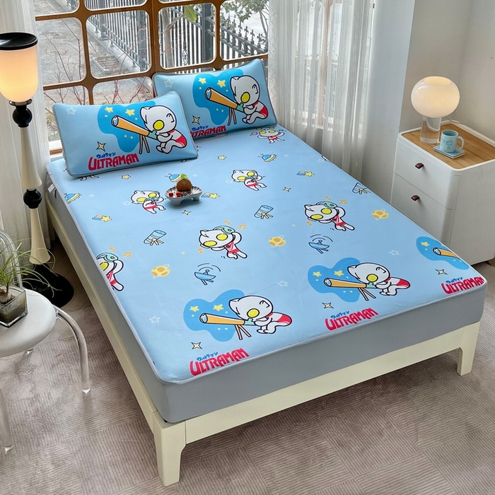 91家纺网 家纺一手货源 找家纺 蘭菲家纺 2025新款冰丝奥特曼凉席套件 科学家