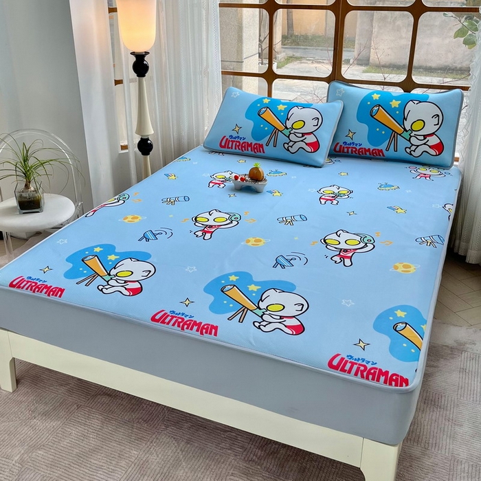 91家纺网 家纺一手货源 找家纺 蘭菲家纺 2025新款冰丝奥特曼凉席套件 科学家