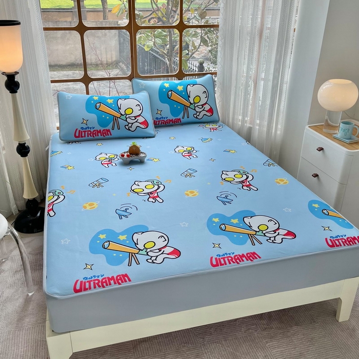 91家纺网 家纺一手货源 找家纺 蘭菲家纺 2025新款冰丝奥特曼凉席套件 科学家