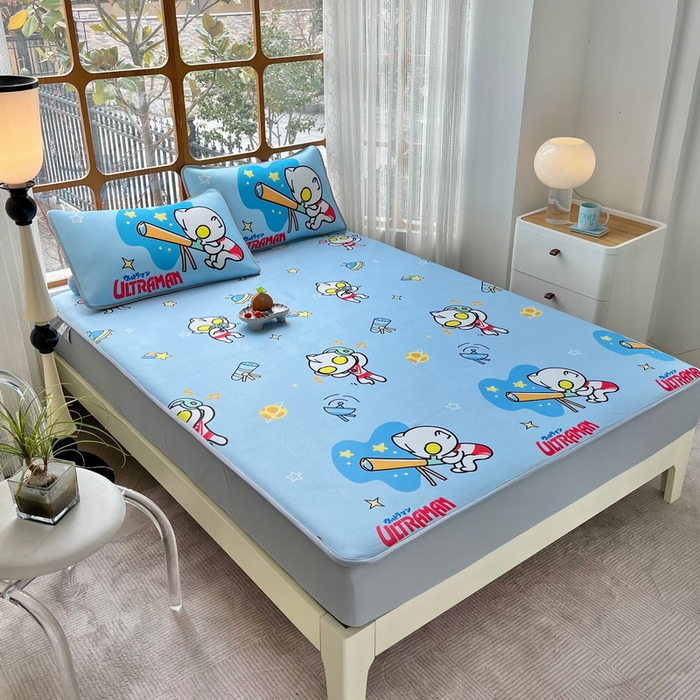 91家纺网 家纺一手货源 找家纺 蘭菲家纺 2025新款冰丝奥特曼凉席套件 科学家