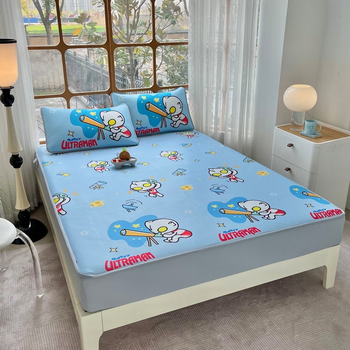 91家纺网 家纺一手货源 找家纺 蘭菲家纺 2025新款冰丝奥特曼凉席套件 科学家