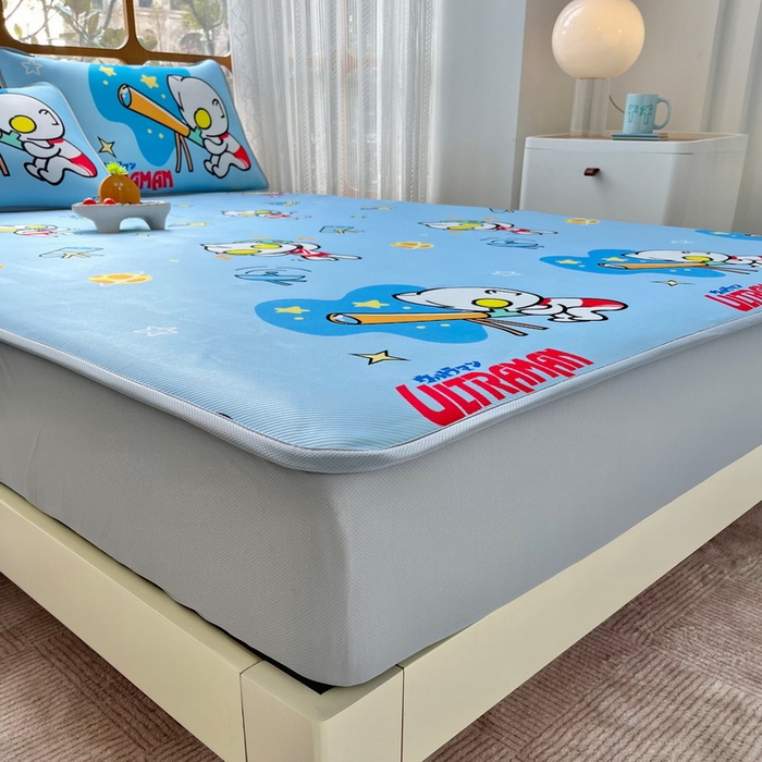 91家纺网 家纺一手货源 找家纺 蘭菲家纺 2025新款冰丝奥特曼凉席套件 科学家