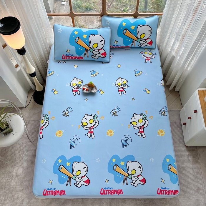 91家纺网 家纺一手货源 找家纺 蘭菲家纺 2025新款冰丝奥特曼凉席套件 科学家