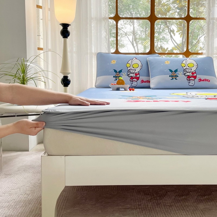 91家纺网 家纺一手货源 找家纺 蘭菲家纺 2025新款冰丝奥特曼凉席套件 荣耀