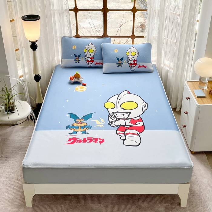 91家纺网 家纺一手货源 找家纺 蘭菲家纺 2025新款冰丝奥特曼凉席套件 荣耀