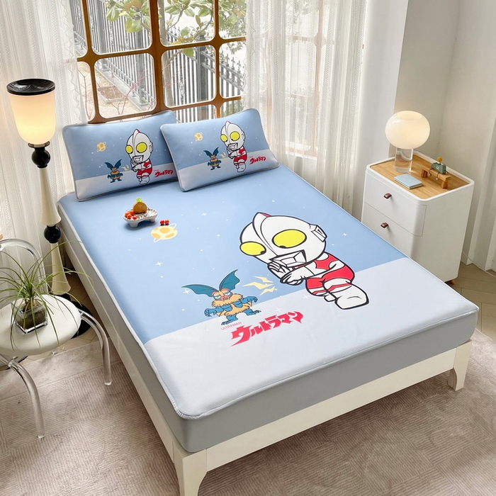 91家纺网 家纺一手货源 找家纺 蘭菲家纺 2025新款冰丝奥特曼凉席套件 荣耀