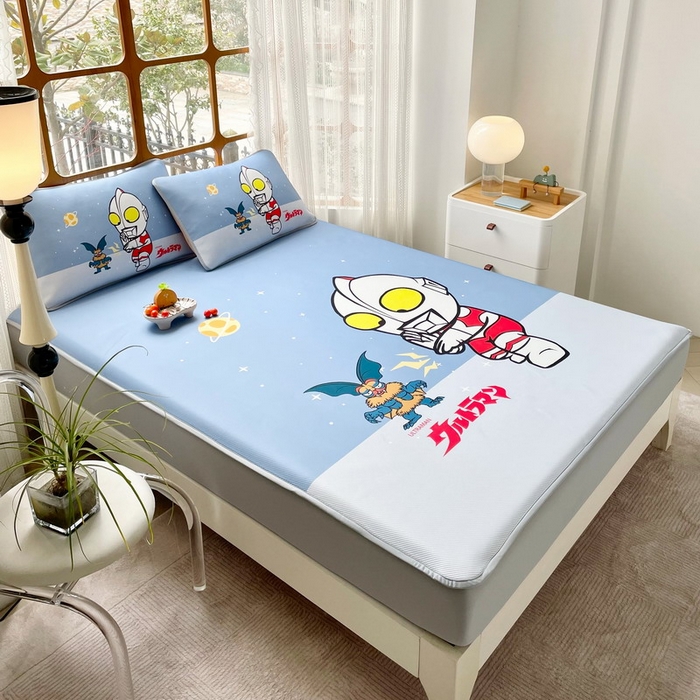 91家纺网 家纺一手货源 找家纺 蘭菲家纺 2025新款冰丝奥特曼凉席套件 荣耀