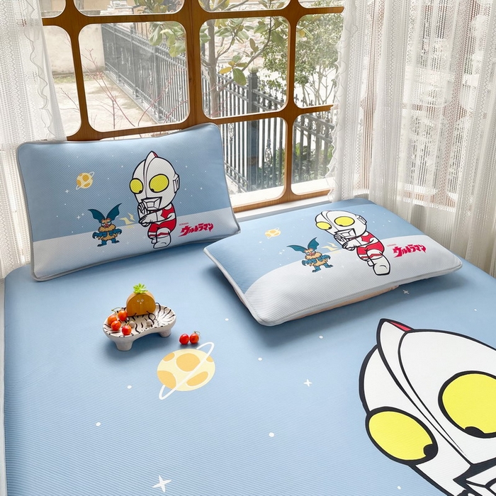 91家纺网 家纺一手货源 找家纺 蘭菲家纺 2025新款冰丝奥特曼凉席套件 荣耀