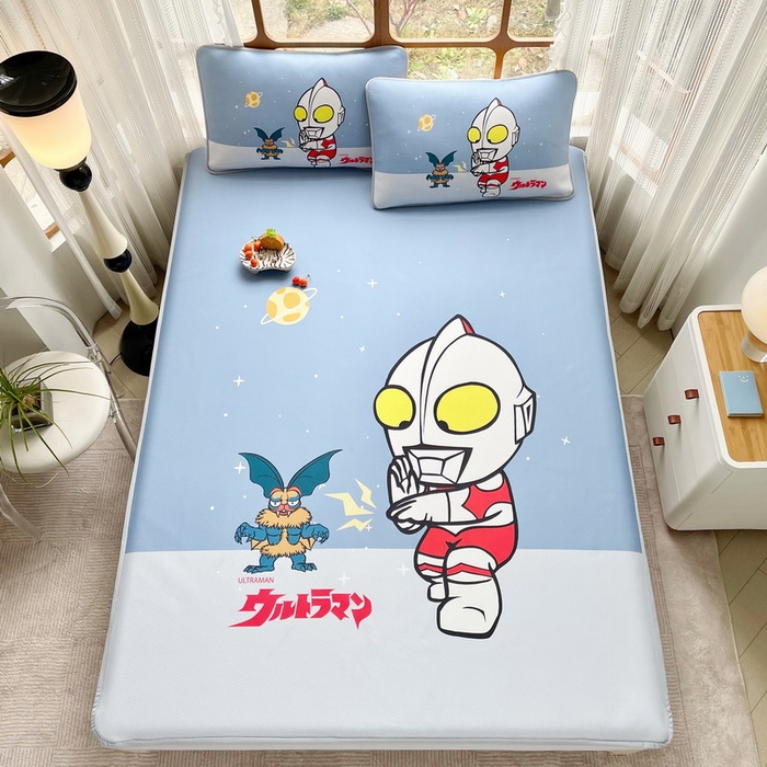 91家纺网 家纺一手货源 找家纺 蘭菲家纺 2025新款冰丝奥特曼凉席套件 荣耀