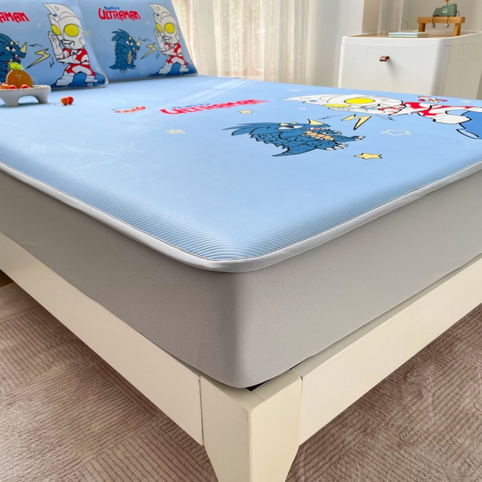 91家纺网 家纺一手货源 找家纺 蘭菲家纺 2025新款冰丝奥特曼凉席套件 闪电