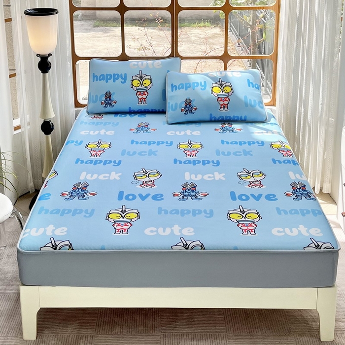 蘭菲家纺 2025新款冰丝奥特曼凉席套件 上学