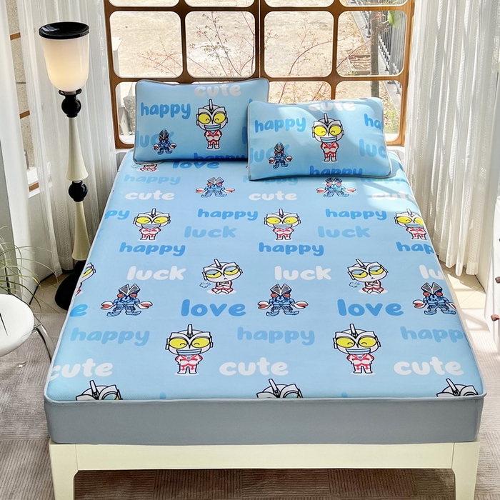 91家纺网 家纺一手货源 找家纺 蘭菲家纺 2025新款冰丝奥特曼凉席套件 上学