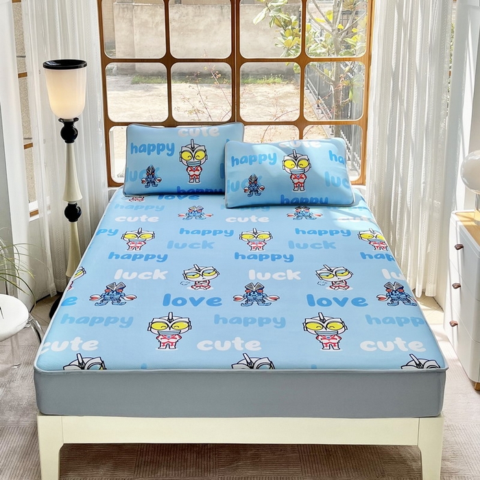 91家纺网 家纺一手货源 找家纺 蘭菲家纺 2025新款冰丝奥特曼凉席套件 上学