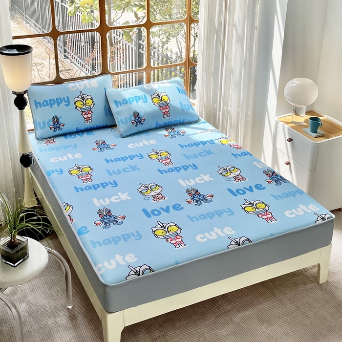 91家纺网 家纺一手货源 找家纺 蘭菲家纺 2025新款冰丝奥特曼凉席套件 上学