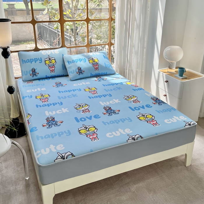 91家纺网 家纺一手货源 找家纺 蘭菲家纺 2025新款冰丝奥特曼凉席套件 上学