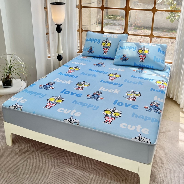 91家纺网 家纺一手货源 找家纺 蘭菲家纺 2025新款冰丝奥特曼凉席套件 上学