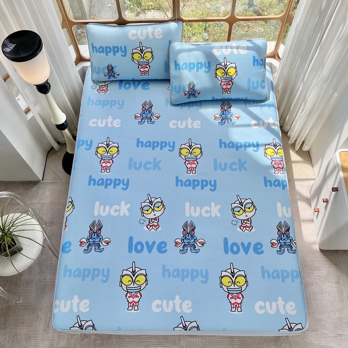 91家纺网 家纺一手货源 找家纺 蘭菲家纺 2025新款冰丝奥特曼凉席套件 上学