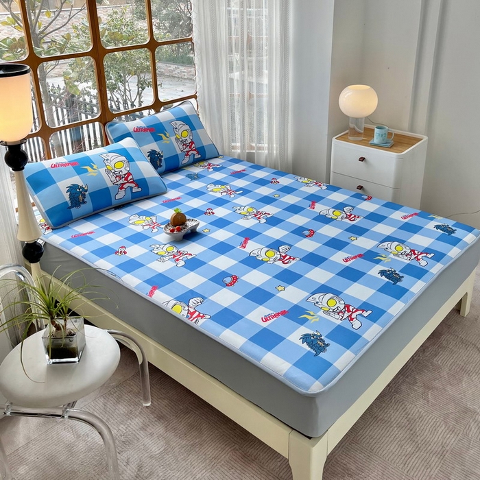 91家纺网 家纺一手货源 找家纺 蘭菲家纺 2025新款冰丝奥特曼凉席套件 随影