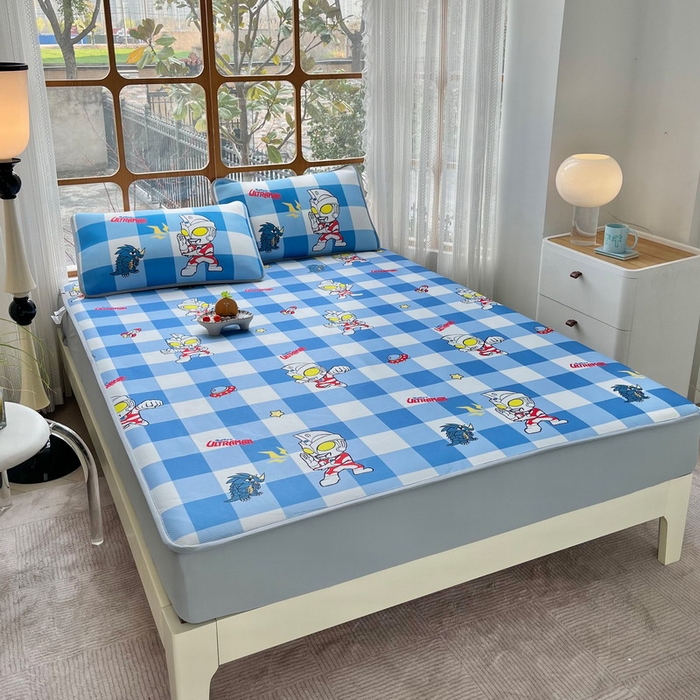 91家纺网 家纺一手货源 找家纺 蘭菲家纺 2025新款冰丝奥特曼凉席套件 随影