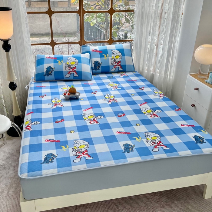 91家纺网 家纺一手货源 找家纺 蘭菲家纺 2025新款冰丝奥特曼凉席套件 随影