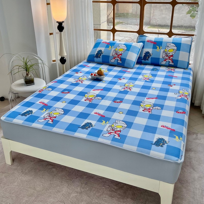 91家纺网 家纺一手货源 找家纺 蘭菲家纺 2025新款冰丝奥特曼凉席套件 随影