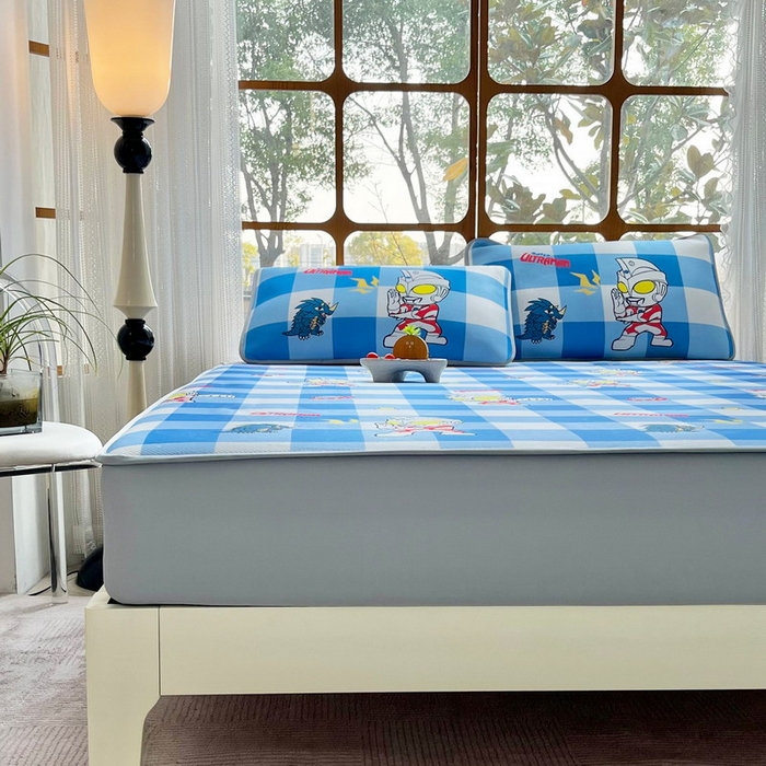 91家纺网 家纺一手货源 找家纺 蘭菲家纺 2025新款冰丝奥特曼凉席套件 随影