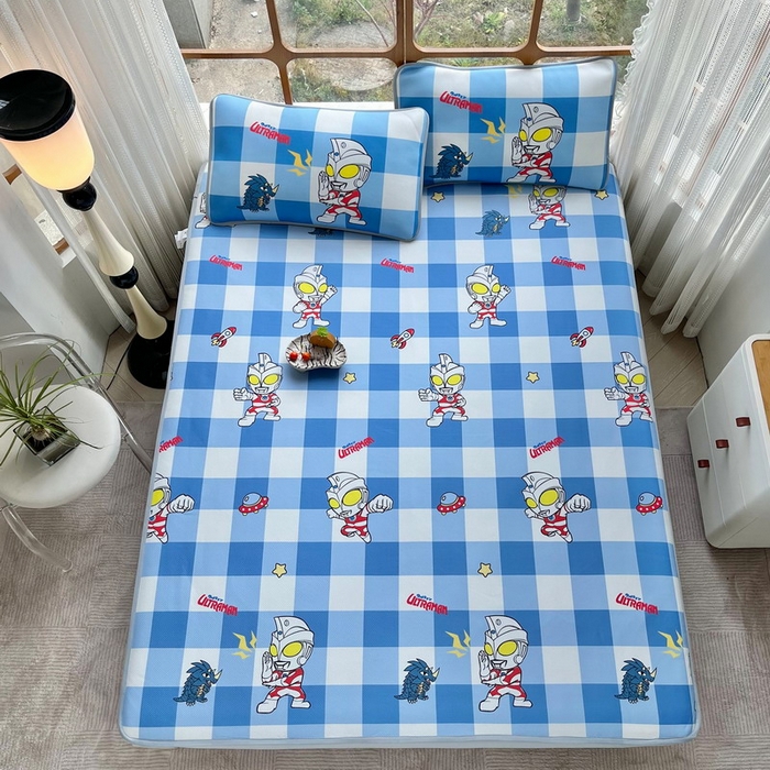 91家纺网 家纺一手货源 找家纺 蘭菲家纺 2025新款冰丝奥特曼凉席套件 随影