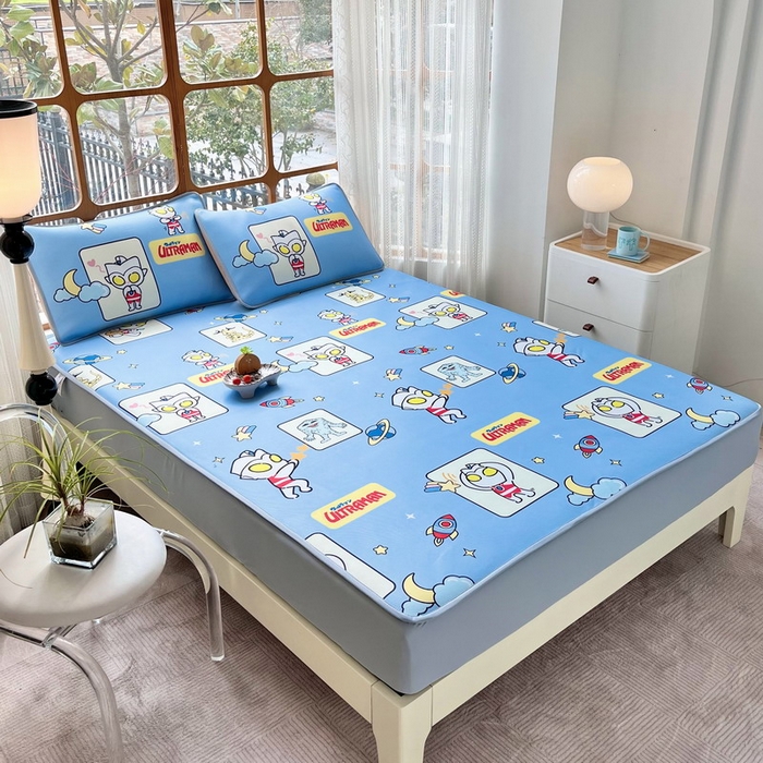 91家纺网 家纺一手货源 找家纺 蘭菲家纺 2025新款冰丝奥特曼凉席套件 太空游