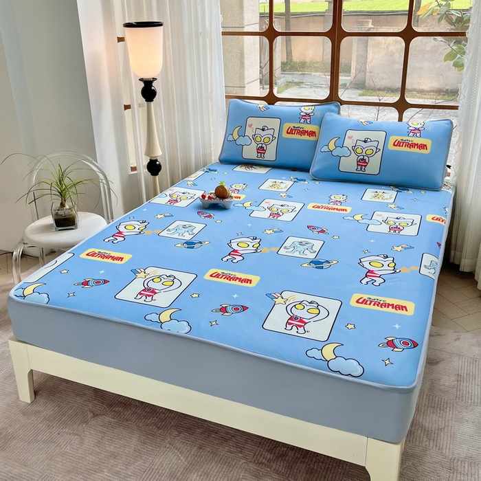 91家纺网 家纺一手货源 找家纺 蘭菲家纺 2025新款冰丝奥特曼凉席套件 太空游