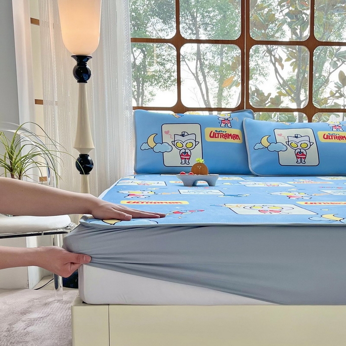 91家纺网 家纺一手货源 找家纺 蘭菲家纺 2025新款冰丝奥特曼凉席套件 太空游