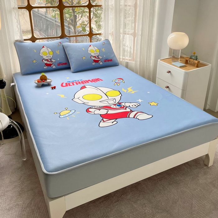 91家纺网 家纺一手货源 找家纺 蘭菲家纺 2025新款冰丝奥特曼凉席套件 王者