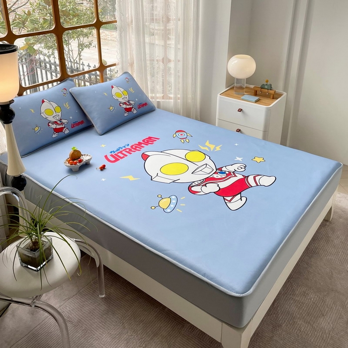 91家纺网 家纺一手货源 找家纺 蘭菲家纺 2025新款冰丝奥特曼凉席套件 王者