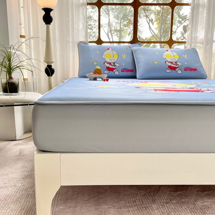 91家纺网 家纺一手货源 找家纺 蘭菲家纺 2025新款冰丝奥特曼凉席套件 王者