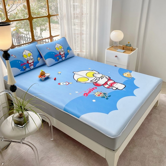 91家纺网 家纺一手货源 找家纺 蘭菲家纺 2025新款冰丝奥特曼凉席套件 无敌