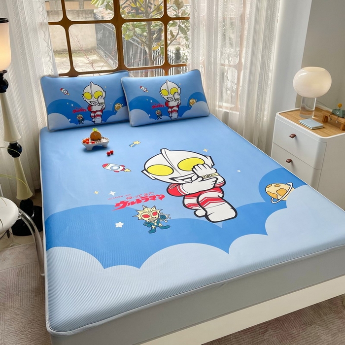 91家纺网 家纺一手货源 找家纺 蘭菲家纺 2025新款冰丝奥特曼凉席套件 无敌