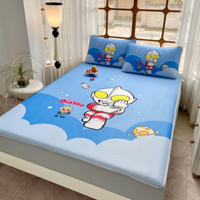 91家纺网 家纺一手货源 找家纺 蘭菲家纺 2025新款冰丝奥特曼凉席套件 无敌