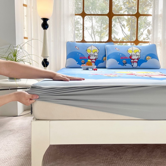 91家纺网 家纺一手货源 找家纺 蘭菲家纺 2025新款冰丝奥特曼凉席套件 无敌