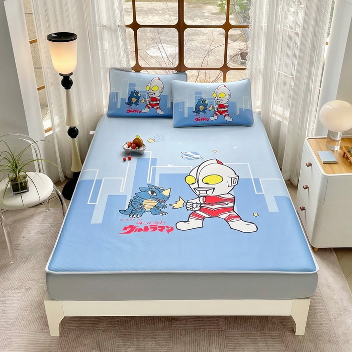 91家纺网 家纺一手货源 找家纺 蘭菲家纺 2025新款冰丝奥特曼凉席套件 勇士