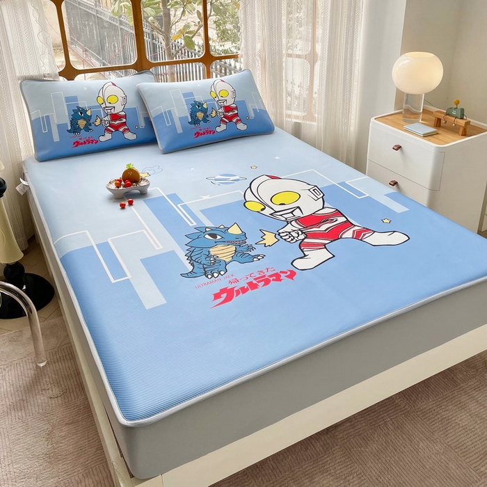 91家纺网 家纺一手货源 找家纺 蘭菲家纺 2025新款冰丝奥特曼凉席套件 勇士